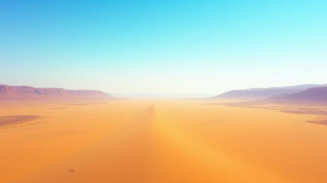 ドローンからの砂漠のパノラマビュー